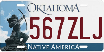 OK license plate 567ZLJ