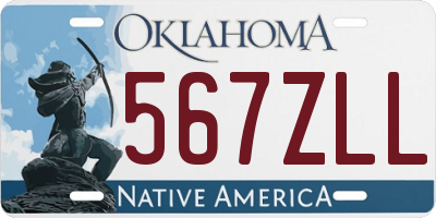 OK license plate 567ZLL