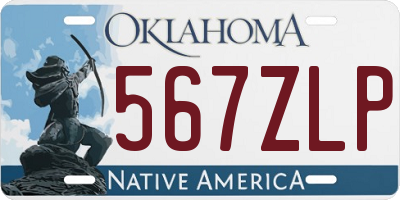 OK license plate 567ZLP