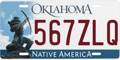 OK license plate 567ZLQ
