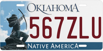 OK license plate 567ZLU