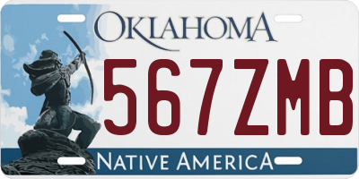 OK license plate 567ZMB