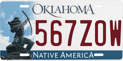 OK license plate 567ZOW