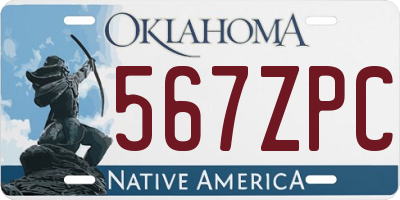 OK license plate 567ZPC