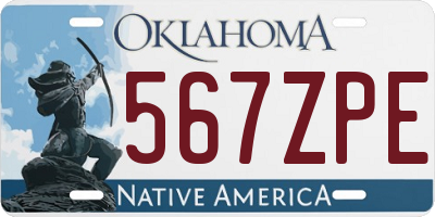OK license plate 567ZPE