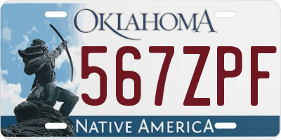 OK license plate 567ZPF