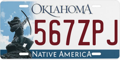 OK license plate 567ZPJ