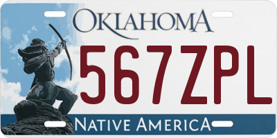 OK license plate 567ZPL