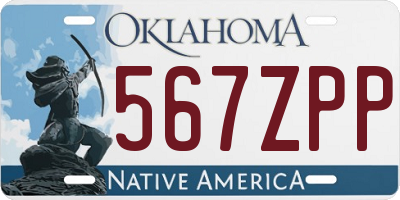 OK license plate 567ZPP