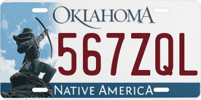 OK license plate 567ZQL