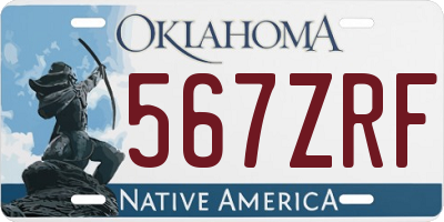 OK license plate 567ZRF