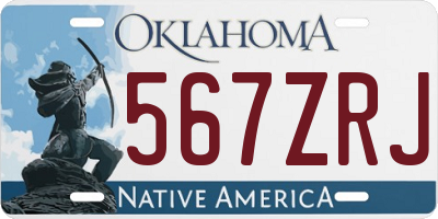 OK license plate 567ZRJ