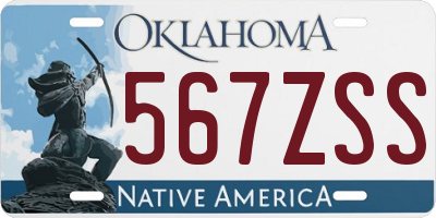 OK license plate 567ZSS