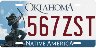 OK license plate 567ZST