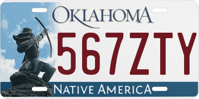 OK license plate 567ZTY