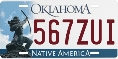 OK license plate 567ZUI