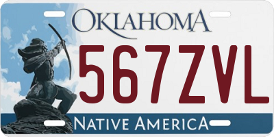 OK license plate 567ZVL