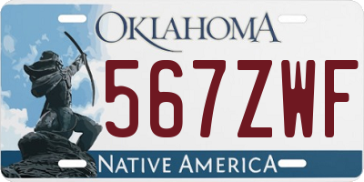 OK license plate 567ZWF
