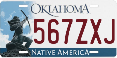 OK license plate 567ZXJ