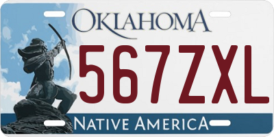 OK license plate 567ZXL