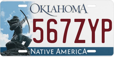 OK license plate 567ZYP