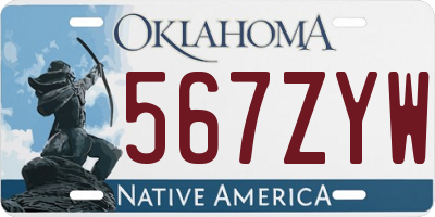 OK license plate 567ZYW