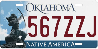 OK license plate 567ZZJ