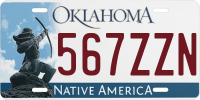 OK license plate 567ZZN