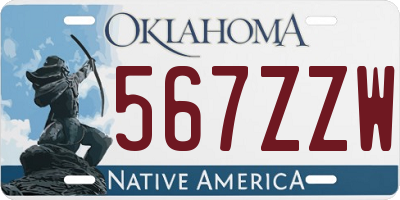 OK license plate 567ZZW