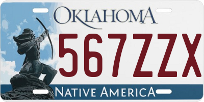 OK license plate 567ZZX