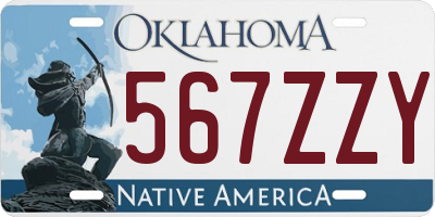 OK license plate 567ZZY