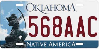 OK license plate 568AAC