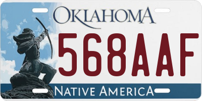 OK license plate 568AAF
