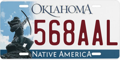 OK license plate 568AAL