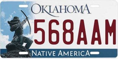 OK license plate 568AAM