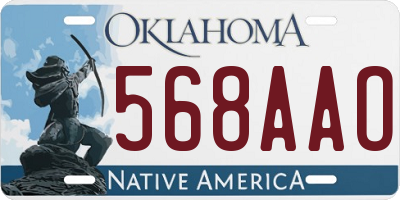 OK license plate 568AAO