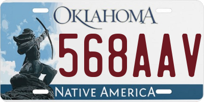 OK license plate 568AAV