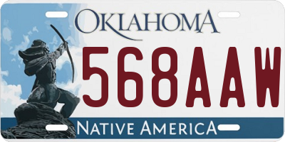 OK license plate 568AAW