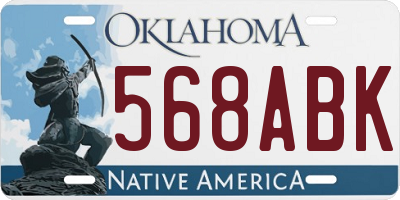 OK license plate 568ABK