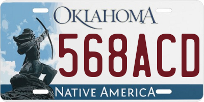 OK license plate 568ACD