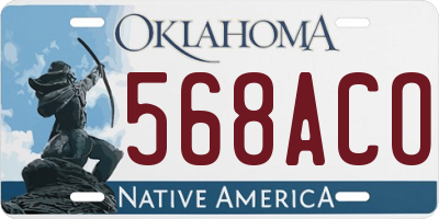 OK license plate 568ACO