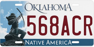 OK license plate 568ACR