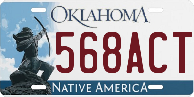OK license plate 568ACT