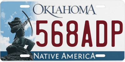 OK license plate 568ADP