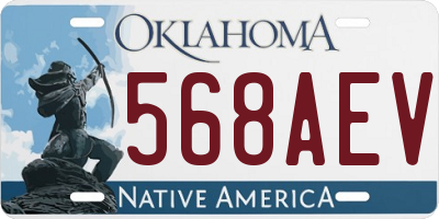 OK license plate 568AEV