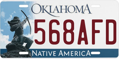 OK license plate 568AFD