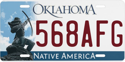 OK license plate 568AFG