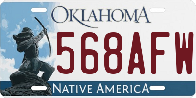 OK license plate 568AFW