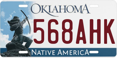 OK license plate 568AHK
