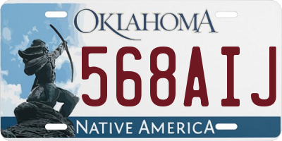 OK license plate 568AIJ